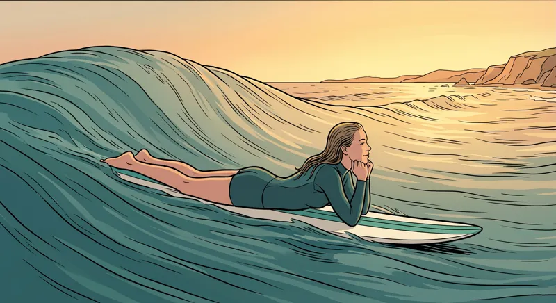 Illustration Hoama : Surfer sur les vagues